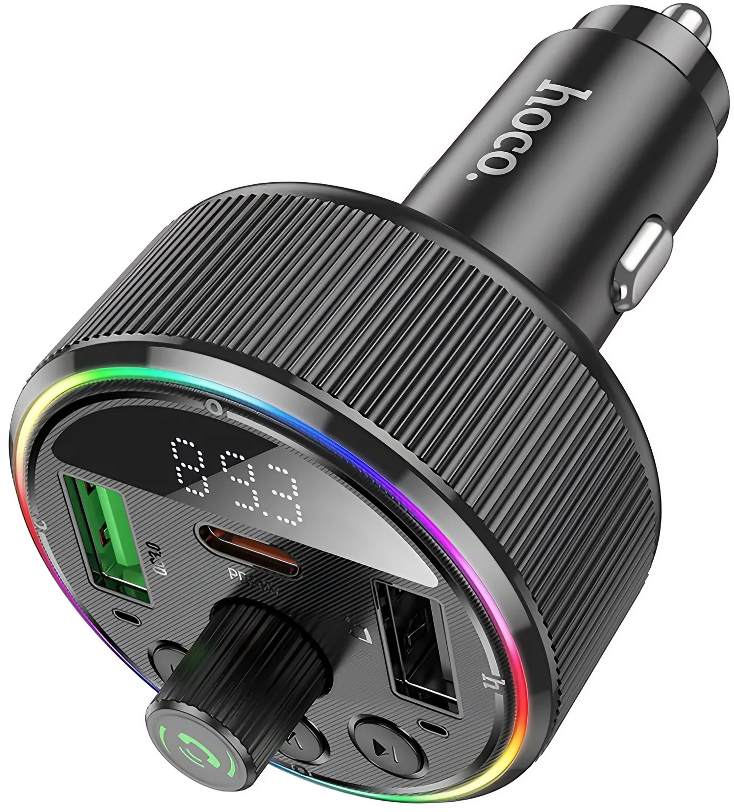 HOCO E82 Bluetooth FM Modulator, 2 x USB-A - 1 x USB-C - Image 3