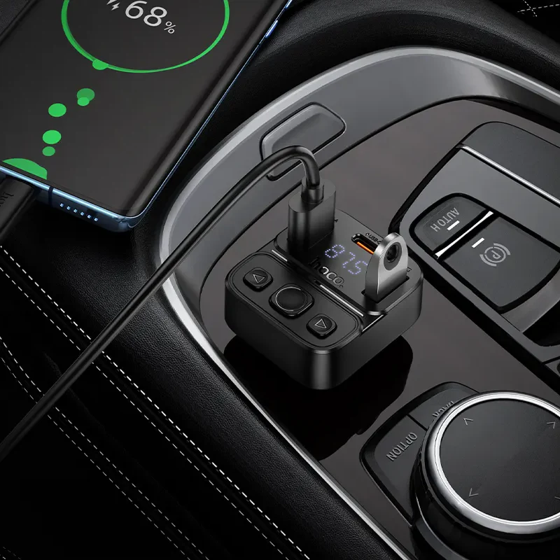 HOCO E87 Bluetooth FM Modulator, 2 x USB-A - 1 x USB-C - Image 8