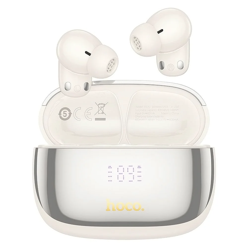 HOCO EQ20 Bluetooth Handsfree, TWS, ANC, MultiPoint, White - Image 2