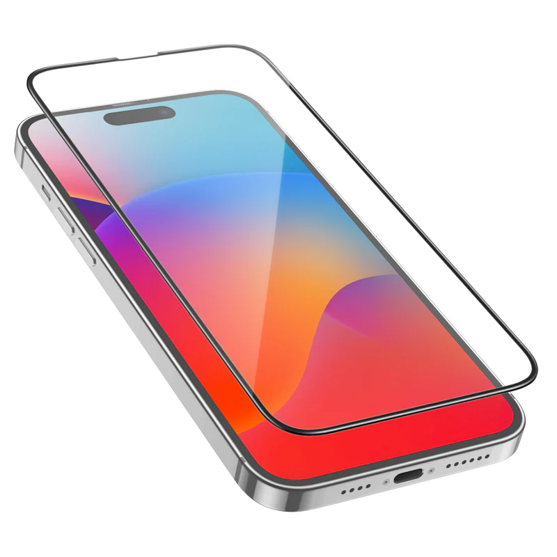 HOCO G16 Screen Protector for Apple iPhone 15 Pro Max, Tempered Glass, Full Glue, 5D, Black - Image 2