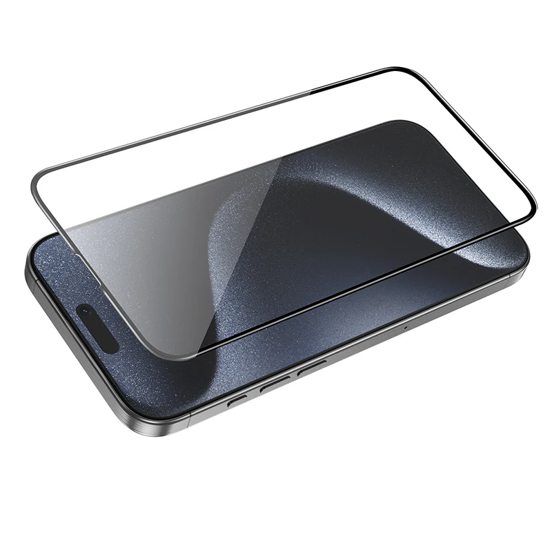HOCO G16 Screen Protector for Apple iPhone 16 Pro Max, Tempered Glass, Full Glue, 5D, Black - Image 2