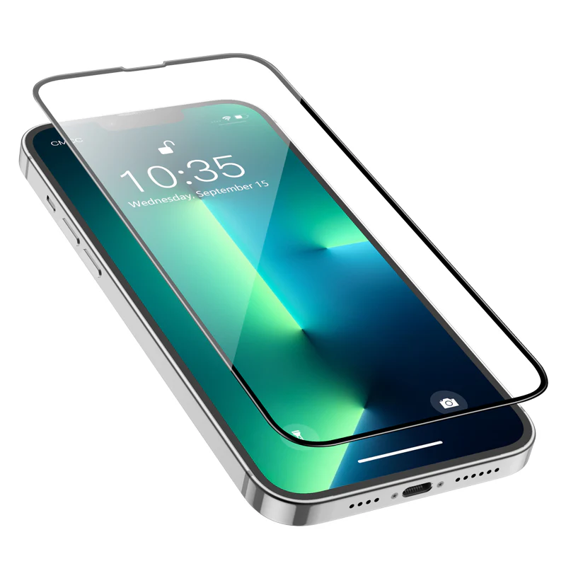HOCO G16 Screen Protector for Apple iPhone 17e / 16e / 14 / 13 Pro, Tempered Glass, Full Glue, 5D, Black - Image 3