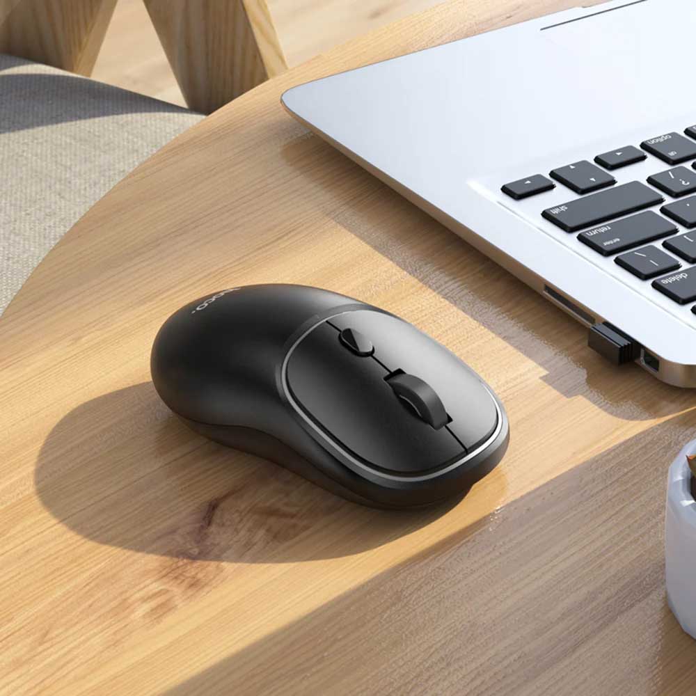 HOCO GM25 Wireless Mouse, 1600DPI, BT / Wi-Fi, Black - Image 3