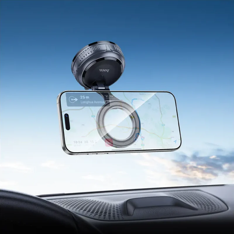 HOCO H92 Universal Magnetic Car Holder, Grey - Image 6
