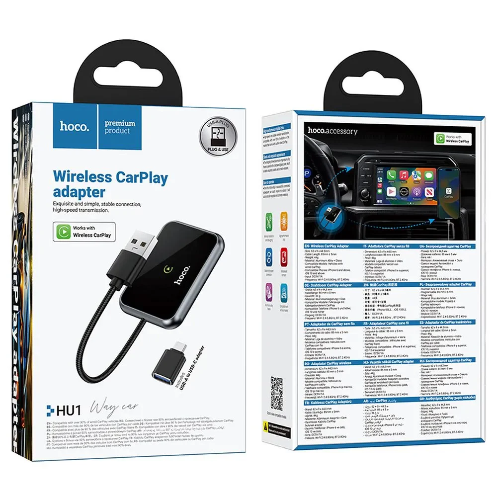 HOCO HU1 Wireless Carplay Adapter for Apple iPhone Series - Image 8