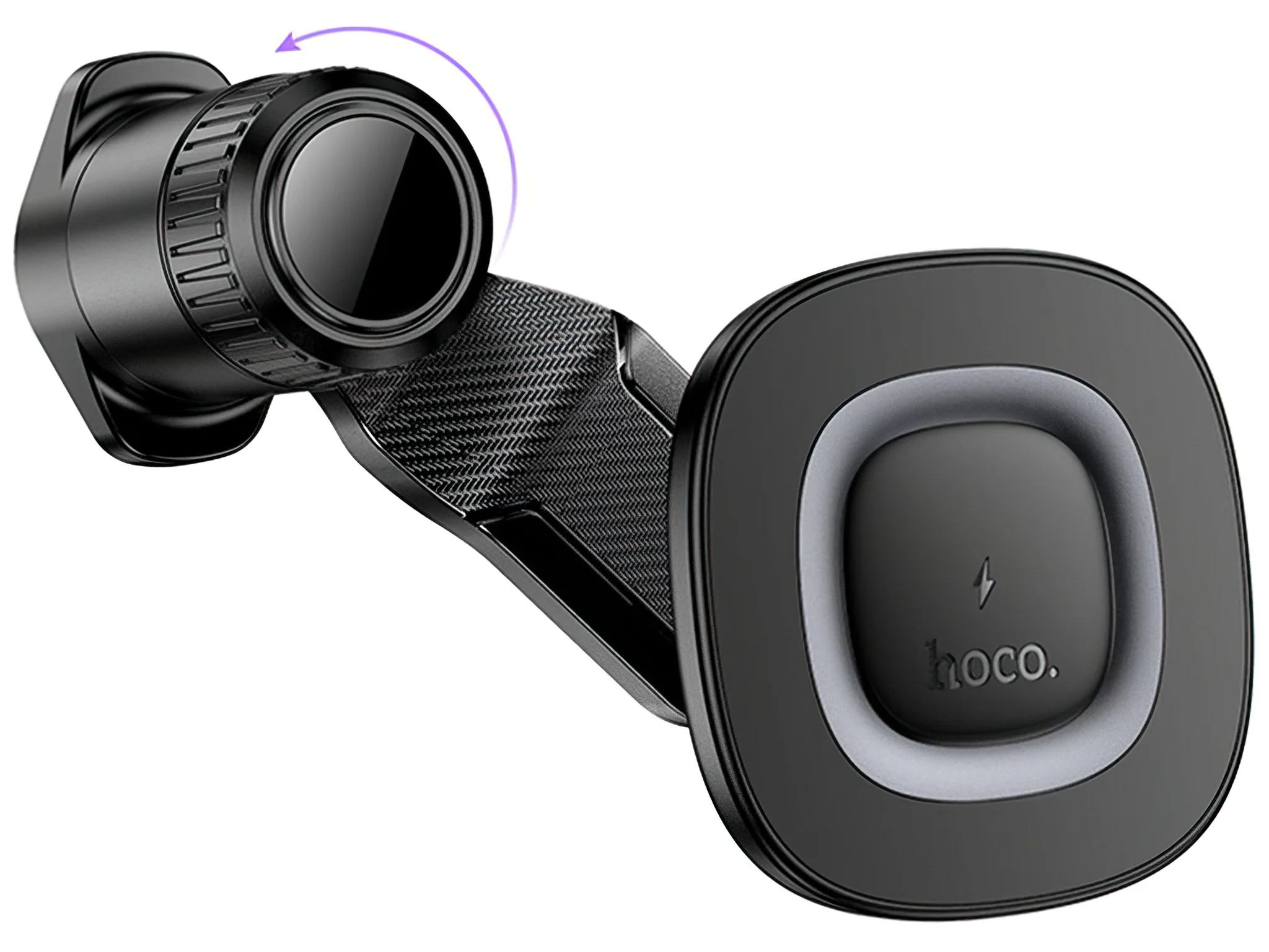 HOCO HW30 Wireless Car Charger, 15W, 1.67A, Black - Image 3