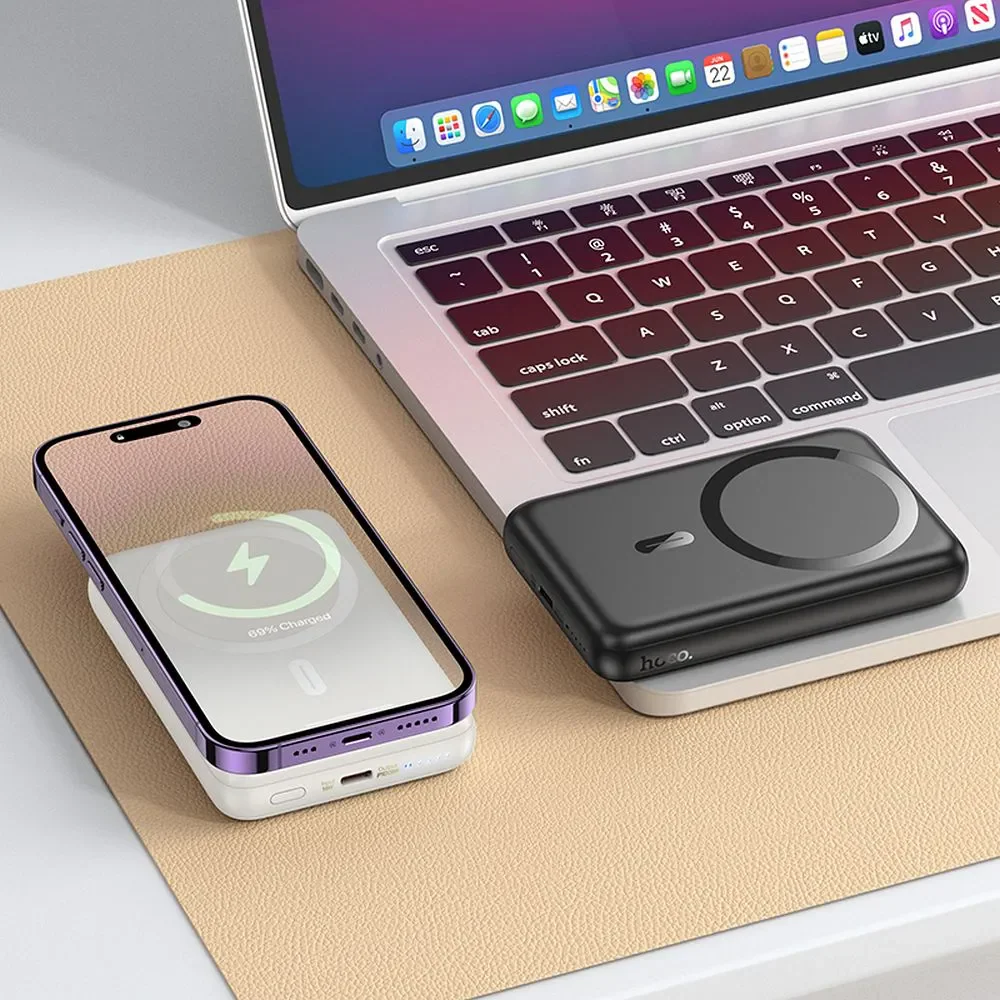 HOCO J141 Wireless External Battery, 10000mAh, 20W, PD + FQI, 1 x QI - 1 x USB-C, Black - Image 3