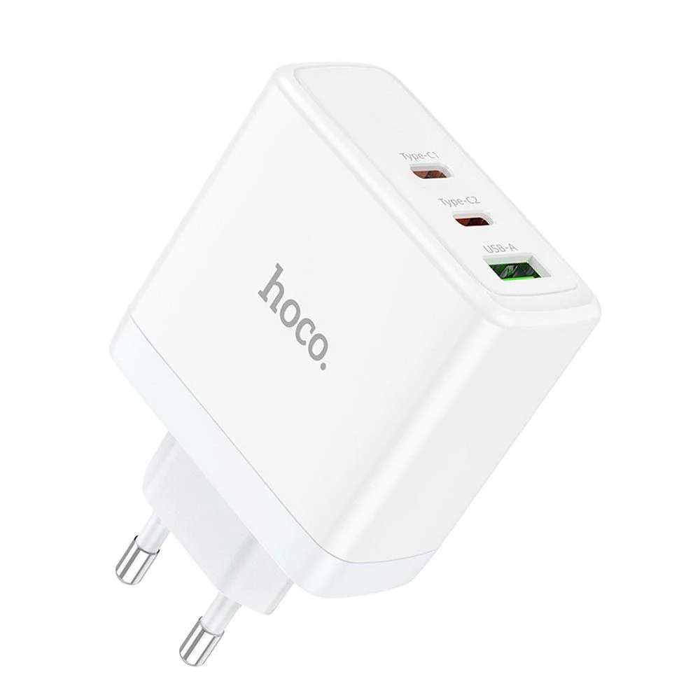HOCO N30 Network Charger, 65W, 3.25A, 1 x USB-A - 2 x USB-C, White - Image 3