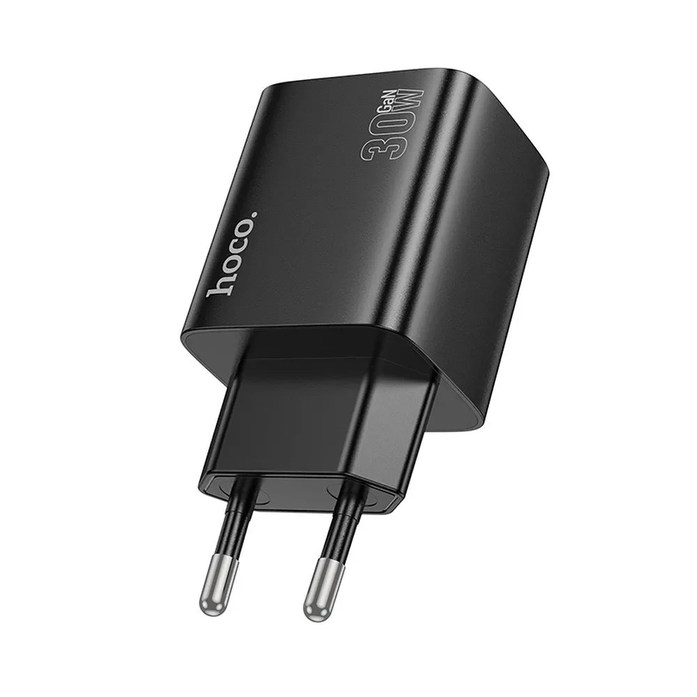 HOCO N56 Network Charger, 30W, 3A, 2 x USB-A - 2 x USB-C, Black - Image 2