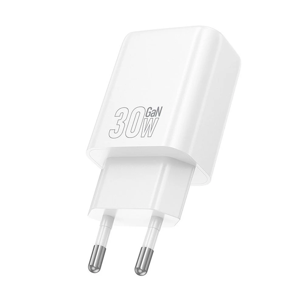 HOCO N63 Network Charger, 30W, 3A, 1 x USB-A - 1 x USB-C, White - Image 2