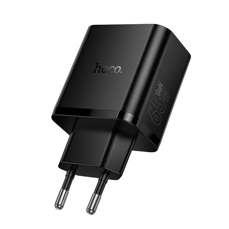 HOCO N75 Network Charger, 65W, 3A, 1 x USB-A - 2 x USB-C, Black - Image 3