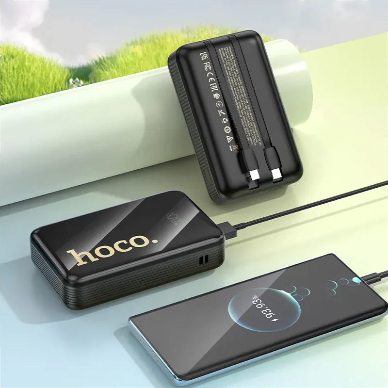 HOCO Q37A External Battery, 20000mAh, 22.5W, QC + PD, 1 x Lightning - 1 x USB-A - 2 x USB-C, Black - Image 8