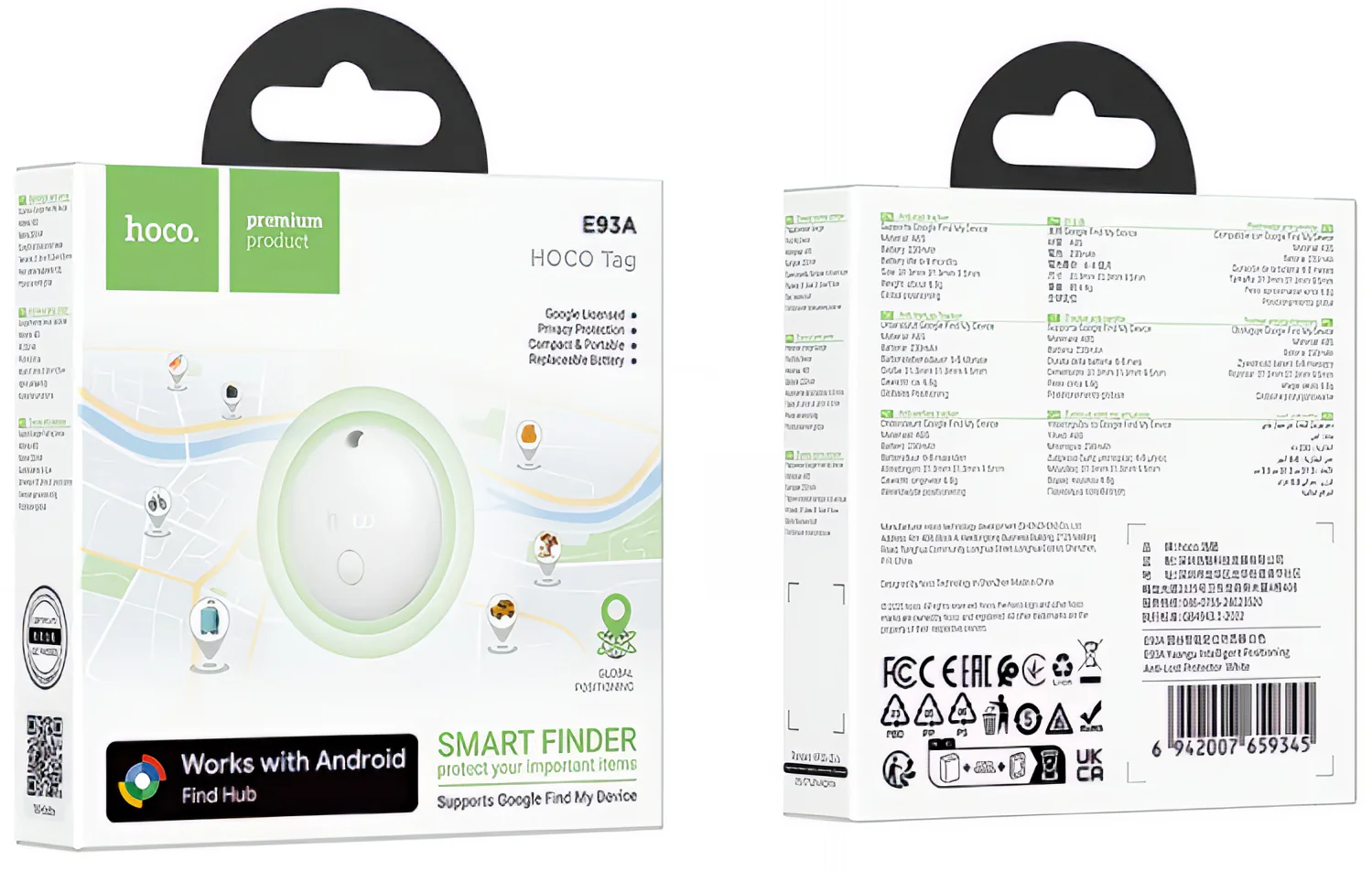 HOCO SmartTag E93A for Android Series, Black - Image 4