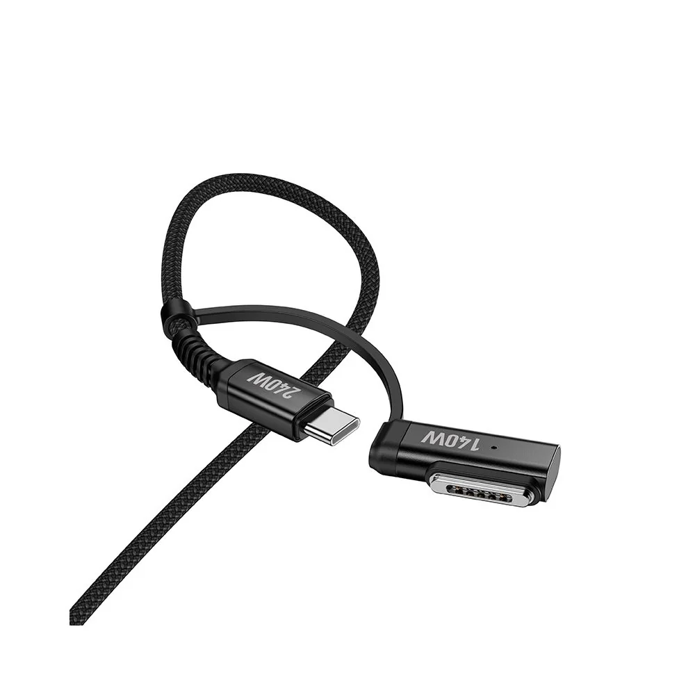 HOCO U142 Charging Cable, USB-C to USB-C / MagSafe 3, 240W, 1.8m, Black - Image 3