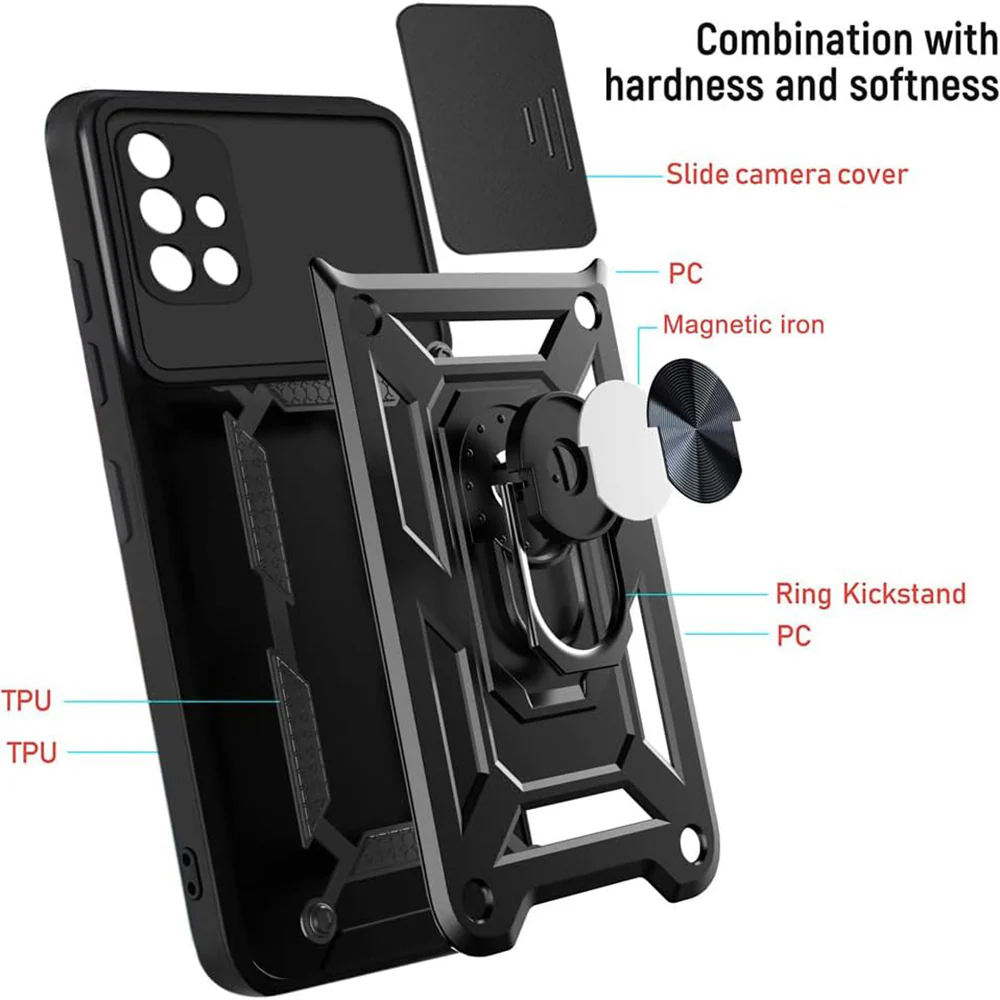 Husa pentru Samsung Galaxy A51 A515, Techsuit, CamShield, Neagra - Image 2