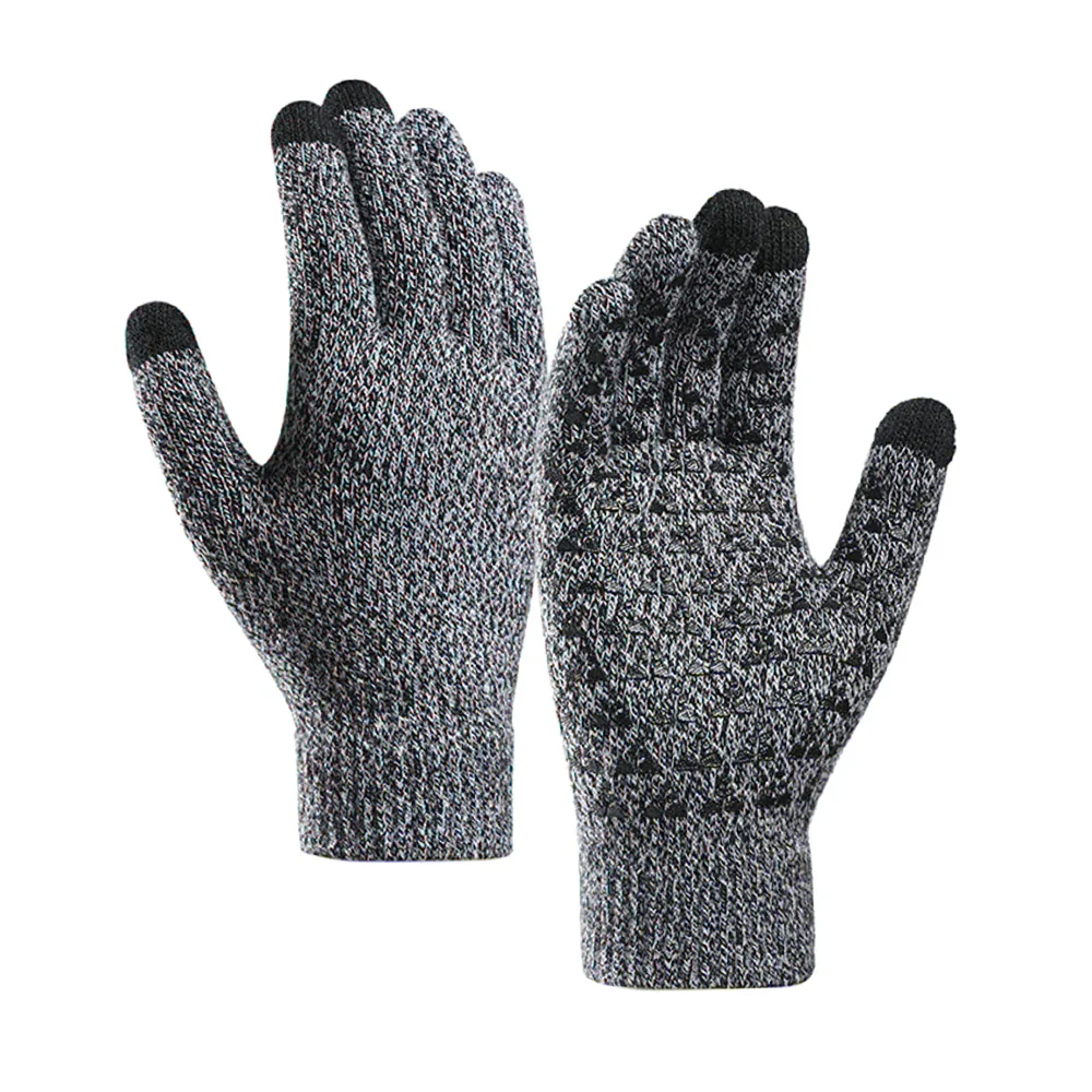 Iwarm ST0018 Touchscreen Winter Gloves, Size 23cm, Black Gray