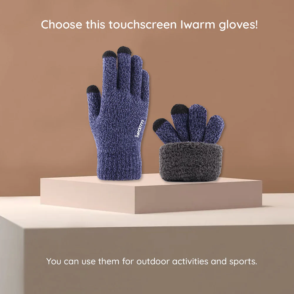 Iwarm ST0018 Winter Touchscreen Gloves, Size 23cm, Gray - Image 5