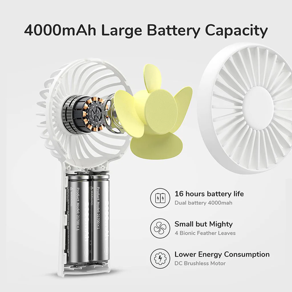JisuLife F2B Portable Fan, Pink - Image 2