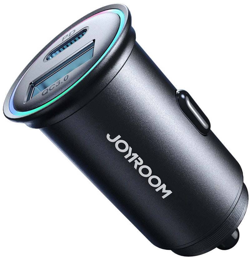Joyroom JR-CCN04 Car Charger, 60W, 3A, 1 x USB-A - 1 x USB-C, Black - Image 4