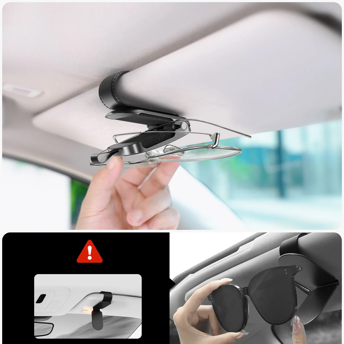 Joyroom JR-ZS511 Sun Visor Holder for Glasses, Black - Image 4