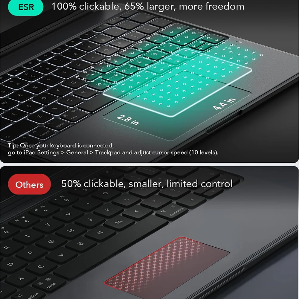 Keyboard Case for Apple iPad Air 13 (2026) / Air 13 (2025) / Air 13 (2024), ESR, Shift, Gray - Image 6