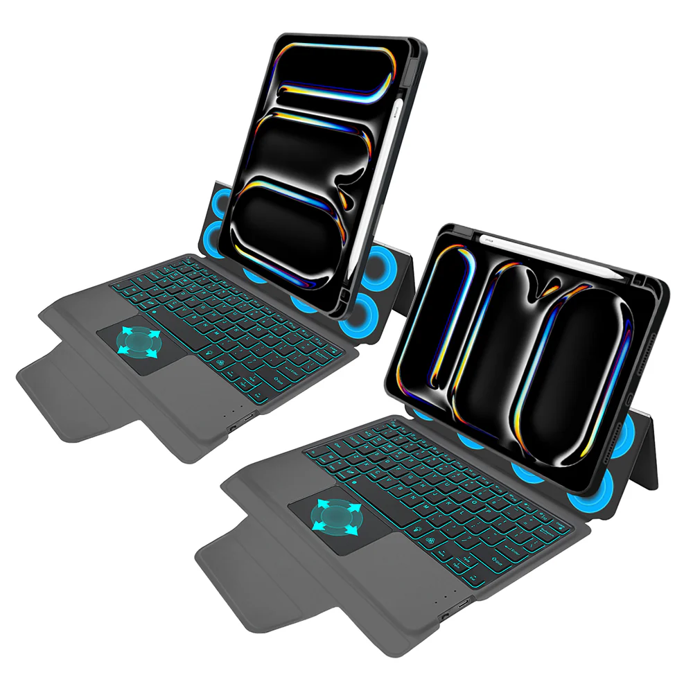 Keyboard Case for Apple iPad Pro 11 (2024), Techsuit, KeyTab Pro, Black - Image 2
