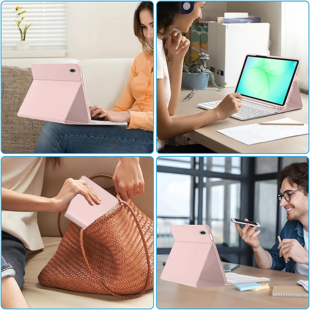 Keyboard Case for Samsung Galaxy Tab A11+ / Tab A9+, Tech-Protect, SC PEN, Pink - Image 10