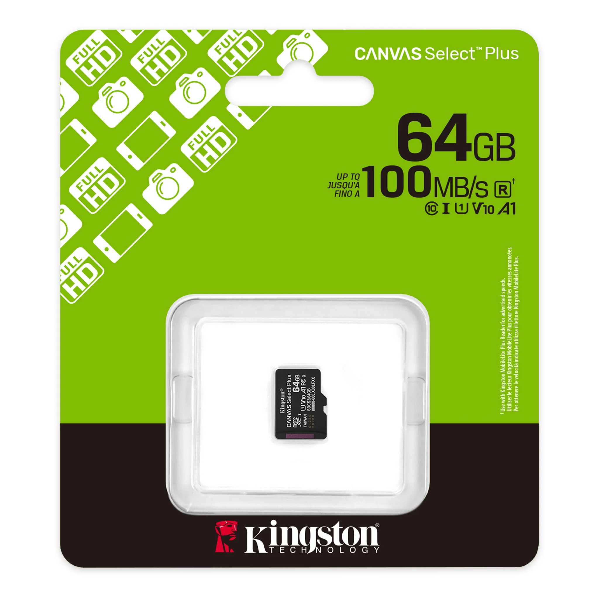 Kingston Canvas Select Plus Android A1 microSDXC Memory Card, 64Gb, Class 10 / UHS-1 U1 SDCS3/64GBSP - Image 3
