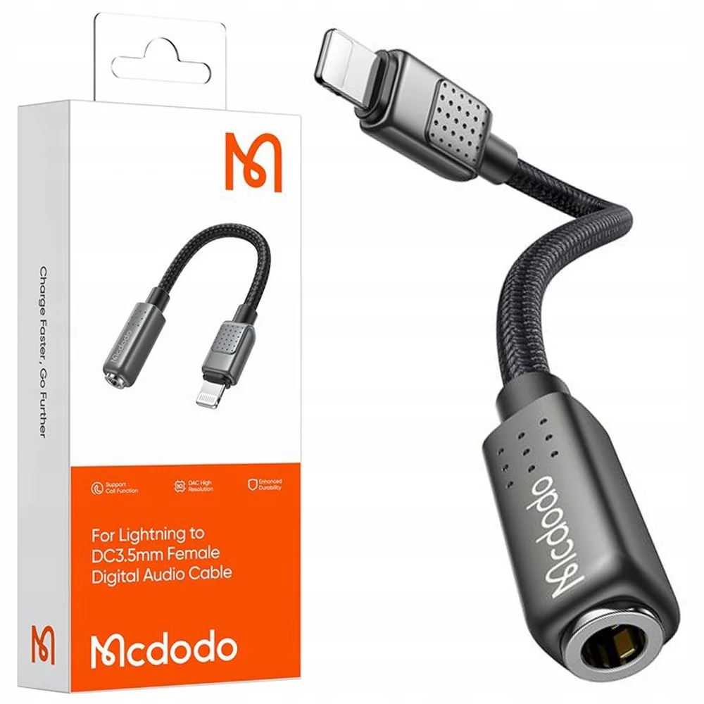 Lightning Audio Adapter - 3.5mm McDodo CA-5010, Black - Image 7