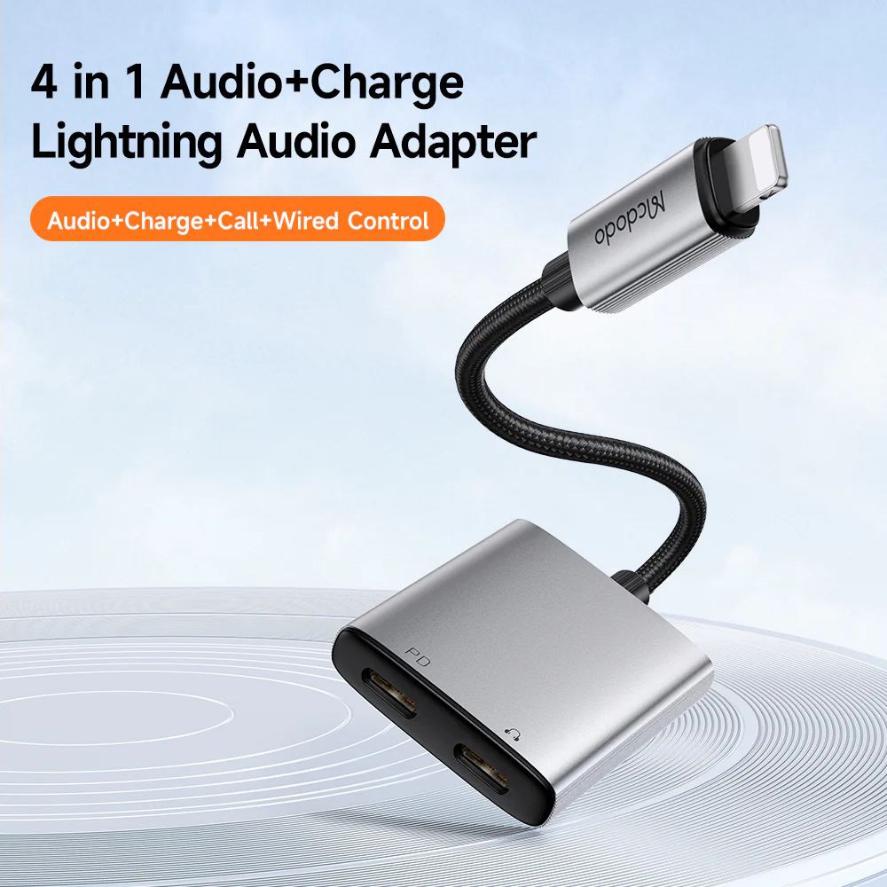 Lightning Audio Adapter - Lightning / Lightning McDodo CA-5560 Wales, Gray - Image 2