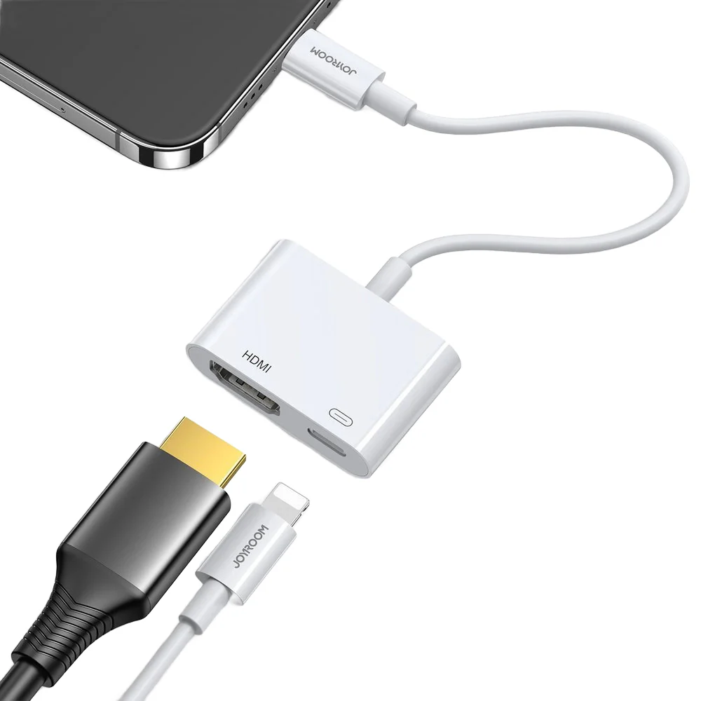 Lightning Audio and Video Adapter - HDMI / Lightning Joyroom S-H141, White - Image 2