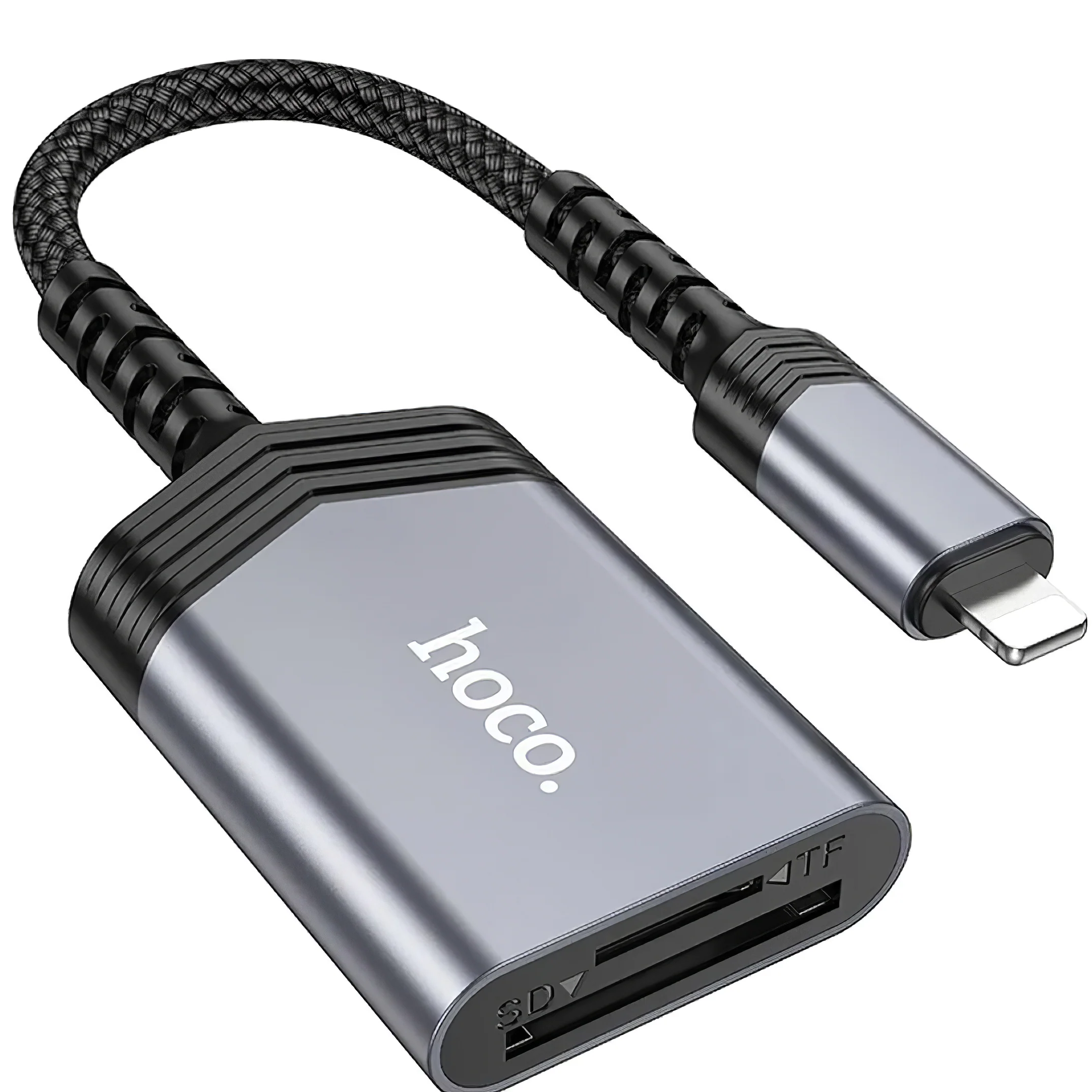 Lightning Card Reader HOCO UA25, SD - microSD, Gray