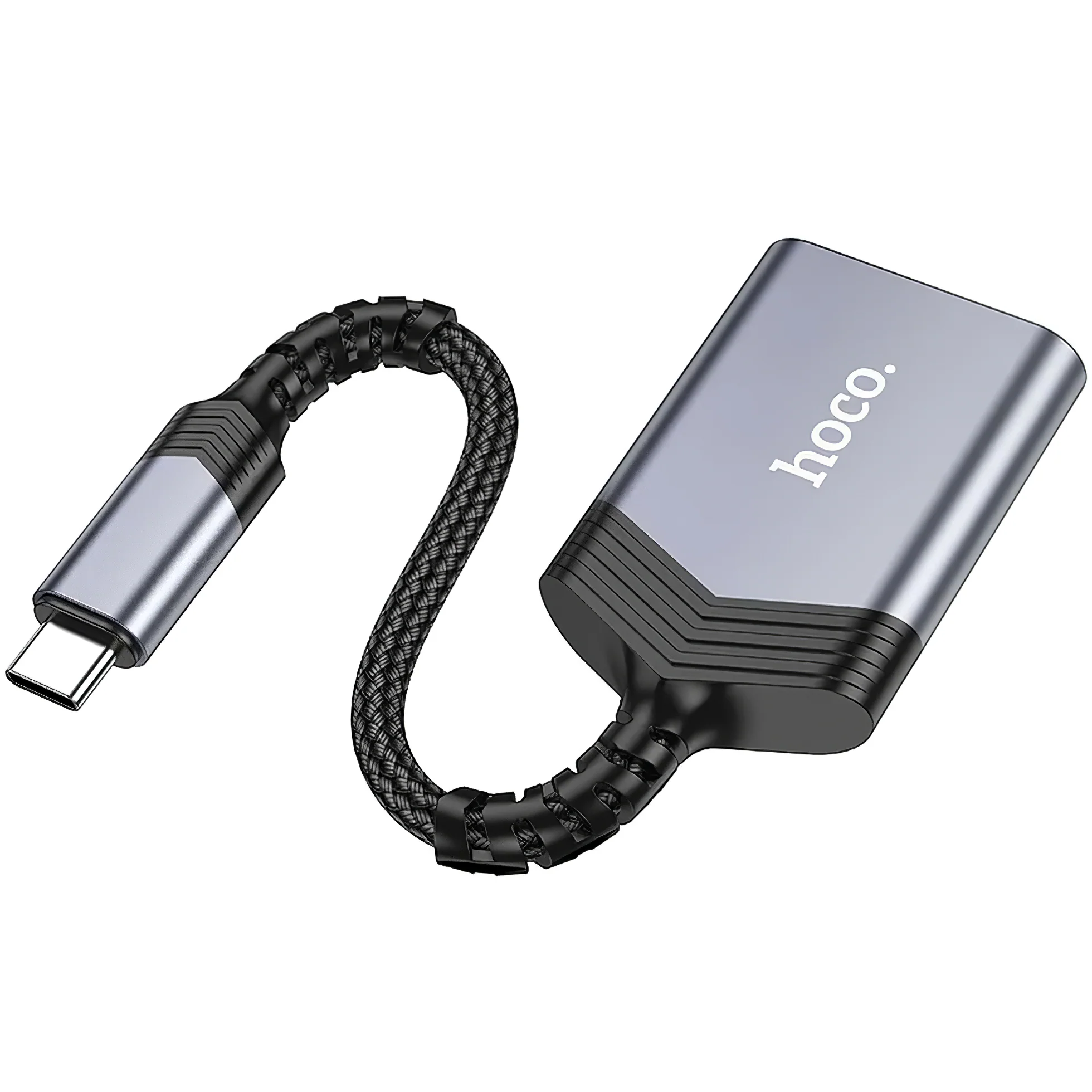 Lightning Card Reader HOCO UA25, SD - microSD, Gray - Image 2