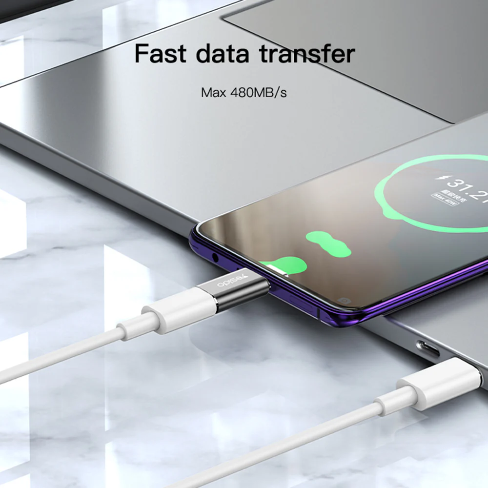 Lightning Data and Charging Adapter - USB-C Yesido GS22, Gray - Image 3