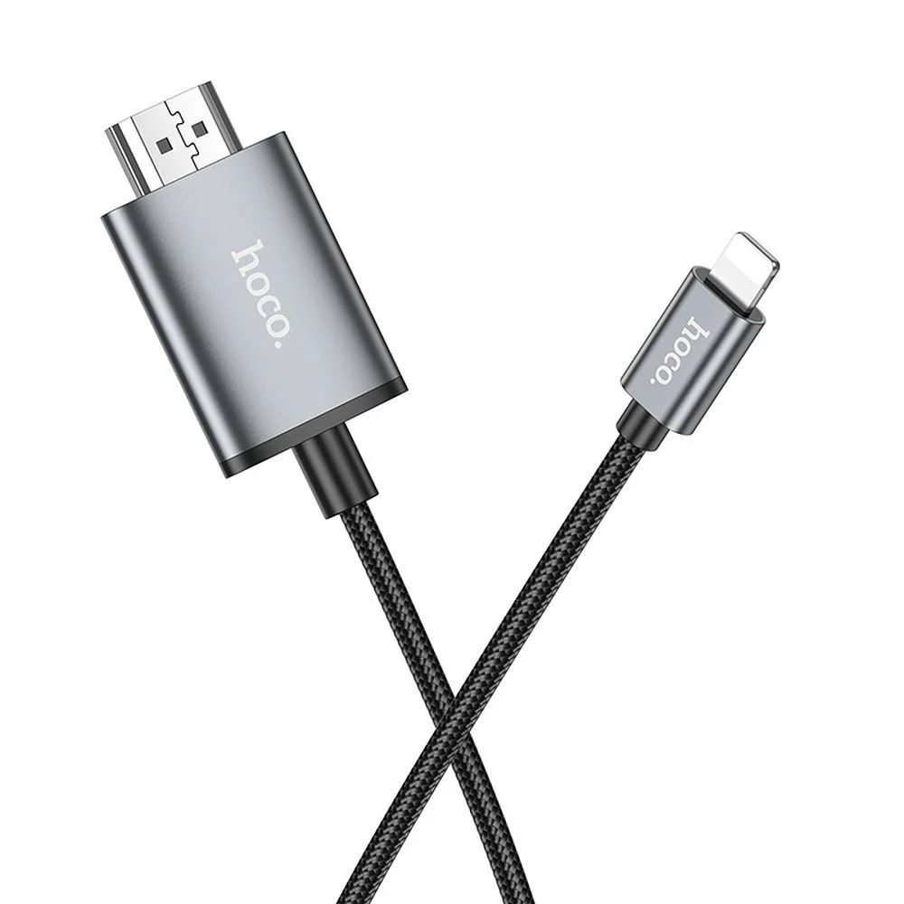 Lightning - HDMI Audio and Video Cable HOCO UA27, 2m, Gray - Image 2