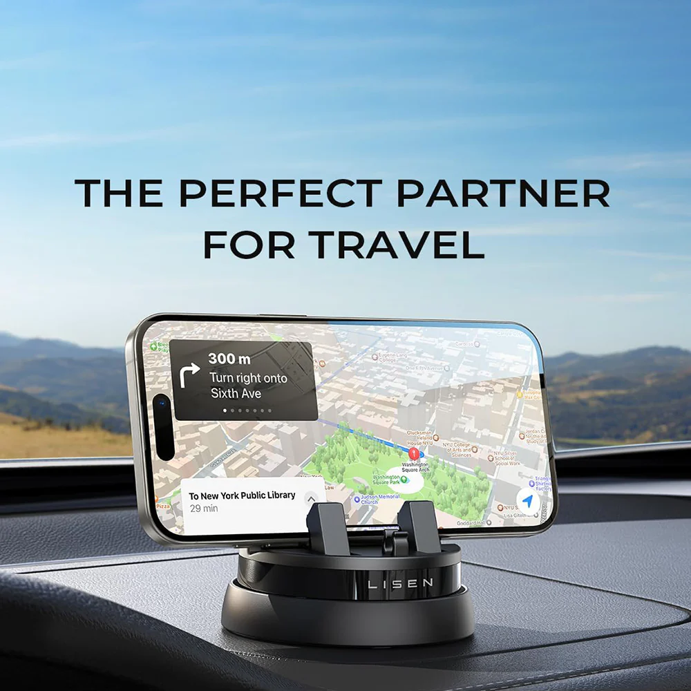 Lisen Car Holder for Phone / Tablet with thickness 6mm - 13mm, Black YL0224060015 - Image 2