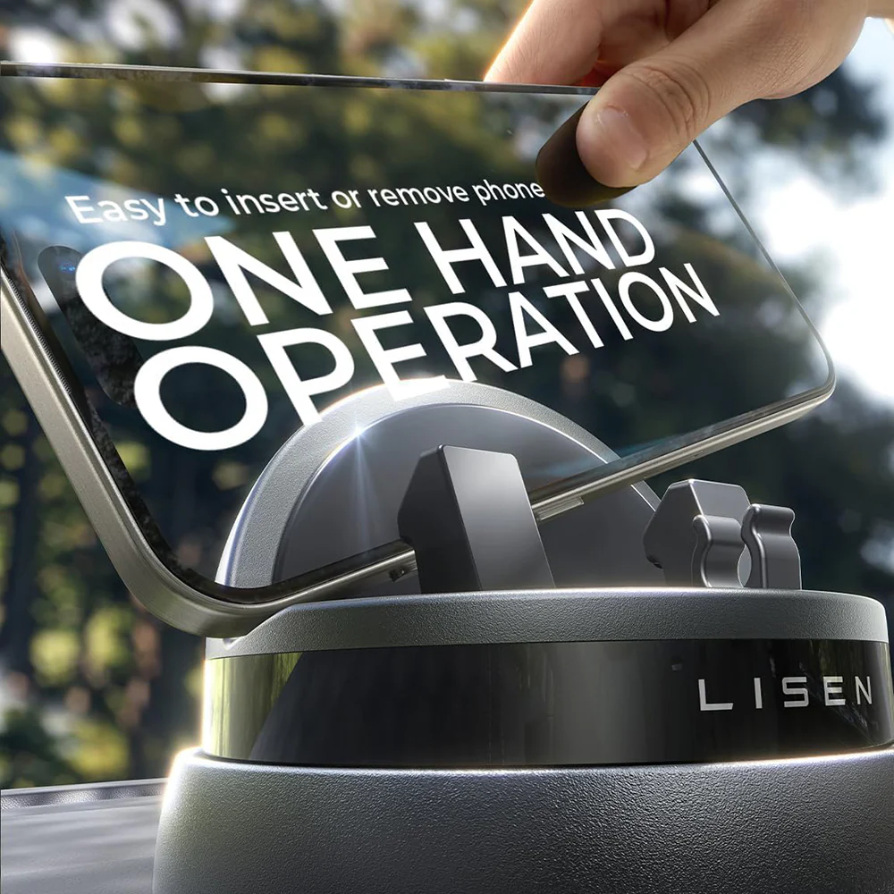 Lisen Car Holder for Phone / Tablet with thickness 6mm - 13mm, Black YL0224060015 - Image 4