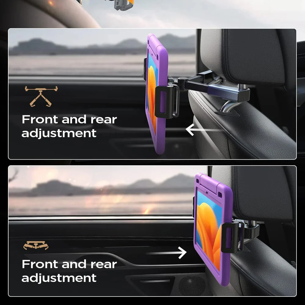 Lisen Headrest Car Holder for Phone / Tablet, 4.7inch - 12.9inch, Black YL0221030002 - Image 4