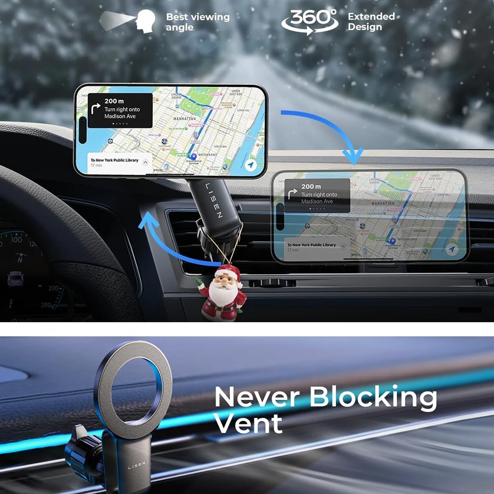 Lisen Magnetic Car Holder, Universal, Black YL0224050012 - Image 4