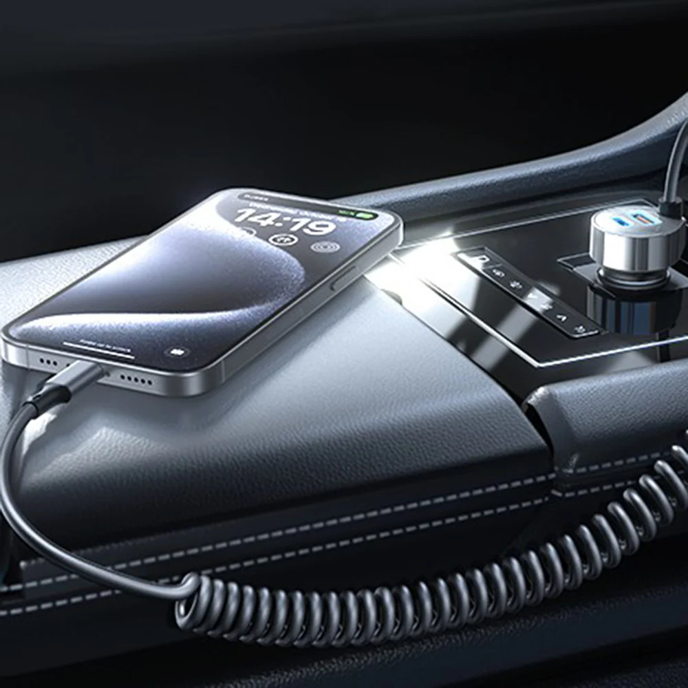 Lisen USB-C Wired Car Charger, 90W, 3A, 1 x USB-A - 1 x USB-C, Black YL0223120020 - Image 7