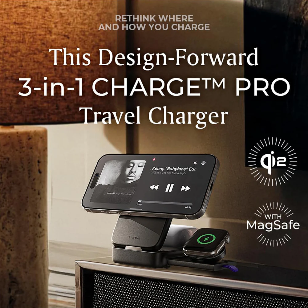 Lisen W106 3in1 Wireless Network Charger, 15W, 1.67A, Gray YL0424120009 - Image 3