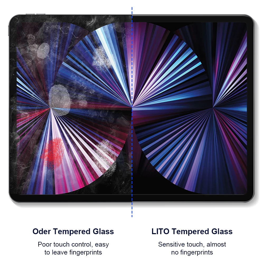 Lito Classic Privacy Screen Protector for Apple iPad Air 11 (2026) / Air 11 (2025), Tempered Glass, Full Glue, 2.5D - Image 6