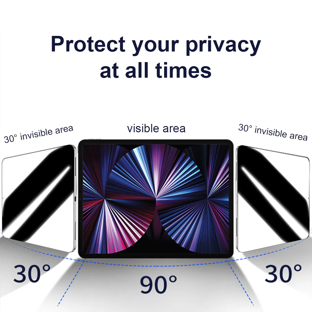 Lito Classic Privacy Screen Protector for Apple iPad Air 13 (2026) / Pro 13 (2025), Tempered Glass, Full Glue, 2.5D - Image 6