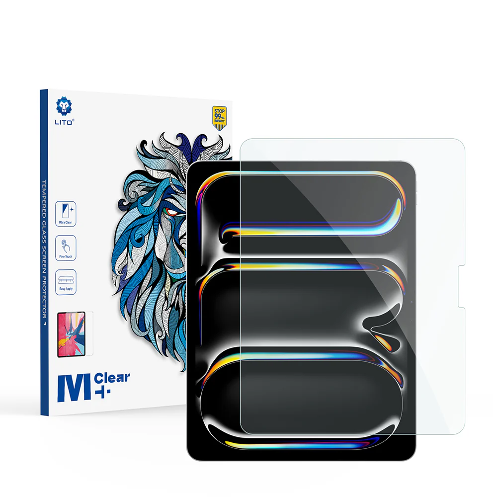 Lito Classic Screen Protector Film for Apple iPad Air 13 (2026) / Pro 13 (2025), Tempered Glass, Full Glue, 2.5D