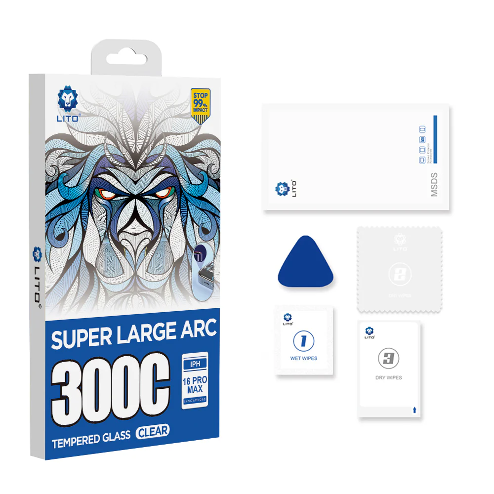Lito D+ Max 300C Screen Protector for Apple iPhone 14 Pro Max, Tempered Glass, Full Glue - Image 7