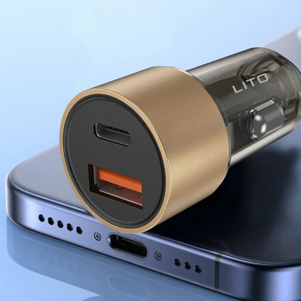 Lito IN-C04 Car Charger, 52W, 3A, 1 x USB-A - 1 x USB-C, Black - Image 5