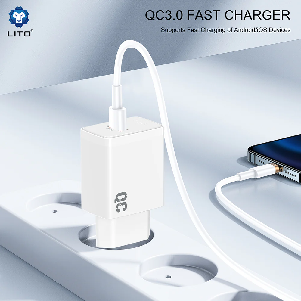 Lito LC08 Network Charger, 18W, 3A, 1 x USB-A, White - Image 3
