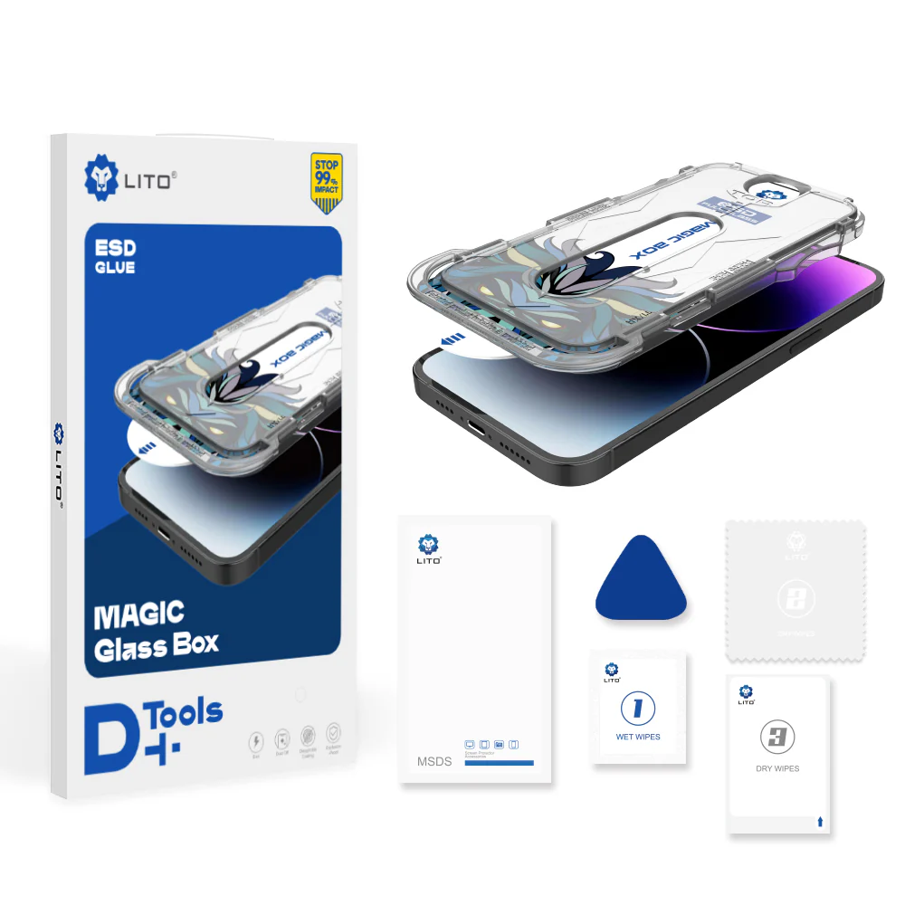 Lito Magic Glass Box D+ Tools Screen Protector for Apple iPhone 12 Pro Max, Tempered Glass, Full Glue - Image 3