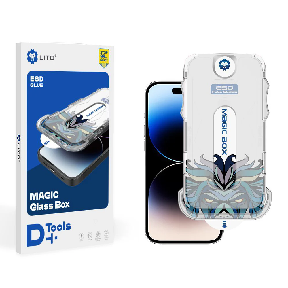 Lito Magic Glass Box D+ Tools Screen Protector for Apple iPhone 16 Pro, Tempered Glass, Full Glue