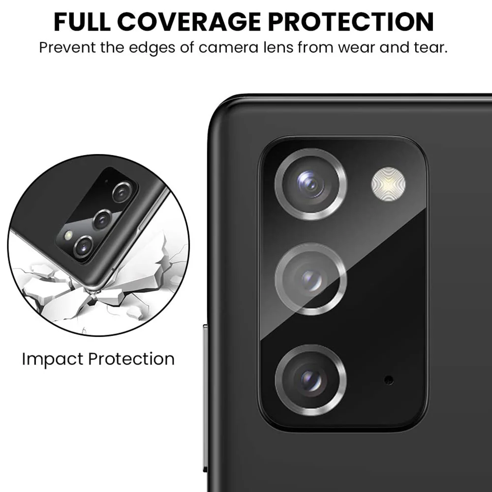 Lito S+ Rear Camera Protection Film for Samsung Galaxy Note 20 5G N981 / Note 20 N980, Tempered Glass, Black - Image 7